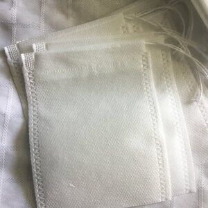 A pack of ten bags for homemade teas or artistic projects measuring 3 x 4 inches